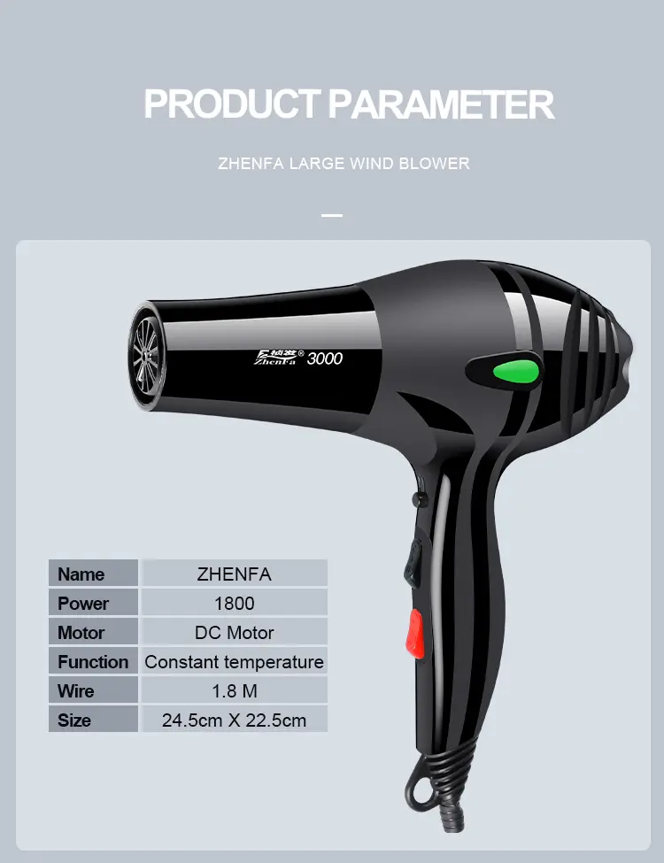 Hair Dryer Blower ZF-3000_Parameter.webp