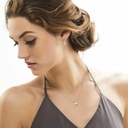 18k White Gold Plated Solitaire Crystal Necklace