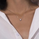 18k White Gold Plated Solitaire Crystal Necklace