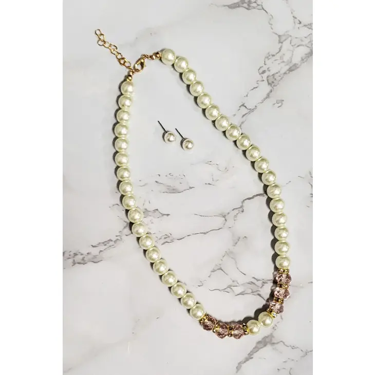 Pearl, Beads Earring & Necklace (Set)