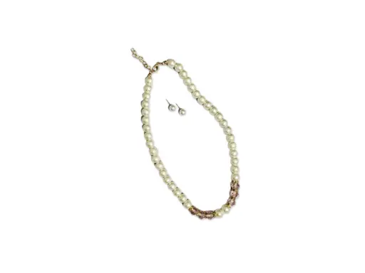 [0502290P-POS-ECO] Pearl, Beads Earring & Necklace (Set)